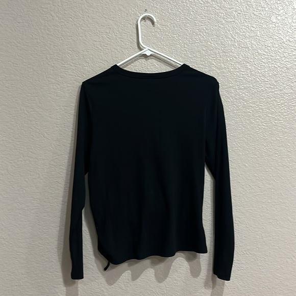 A New Day Black Draw String Top Black Long Sleeve Size  Large - Picture 9 of 9